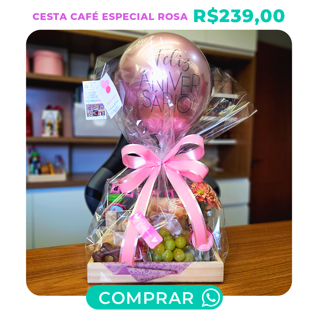 cesta de café especial rosa